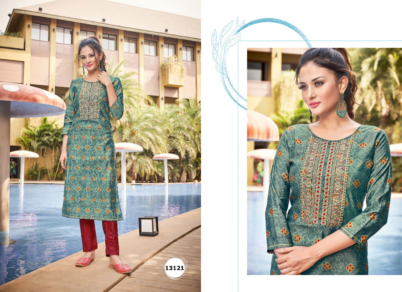 alaroop Aston Latest Ethnic Wear Silk Printed Kurti With Bottom Collection